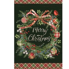 Briarwood Lane Farmhouse Merry Christmas Wreath House Flag 28x40 picture