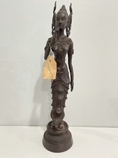 Vintage Thai Bronze Apsara Statue 22.5