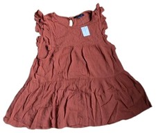 NWT Banana Republic Orange Ruffle Hem Sleeveless Blouse Top Size XS picture