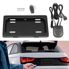 Electric License Plate Frame, US Universal Pull-Down Holder W/ Remote(Black) picture