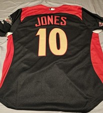 Authentic Chipper Jones #10 MLB All Star 2011 NL Majestic Jersey L Cool Base picture