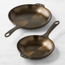 Set of 2- Smithey Seasoned Cast Iron Chef Skillet, 8