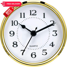 Hicarer 3-1/2 Inch (90 Mm) Quartz Clock Fit-up, Small, Gold Rim picture