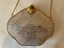 Judith Leiber Vintage Silver Crystal Clutch Good Condition picture