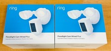 (2 PACK) Ring Floodlight Cam Wired Plus Outdoor Wired Surveillance Camera- WHITE picture