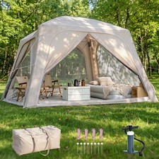 SLSY 10x10ft Inflatable Cabin Tent 4-6 Person,Glamping Hot Tent with Stove Jack picture