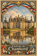 🏰 Château de Chambord Poster - French Castle Art Print 24x36” - Premium Matte picture