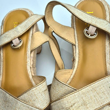 J.Crew Women’s Strappy Block Heel Ankle Strap Sandals Beige Hemp US 9 picture