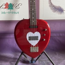 4 Strings Daisy Metal Heart Red Electric Bass Guitar Basswood Body Maple Neck picture