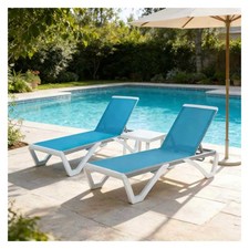 Kozyard Adjustable Patio Chaise Lounges 2 Chairs + Table picture