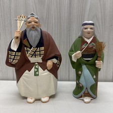 2 Vintage Genuine HAKATA DOLL ASSOCIATION Bisque Figurine Jo & Uba *READ* picture