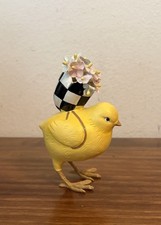 MACKENZIE CHILDS Courtly Check Easter Spring HIKING CHICK Figurine picture
