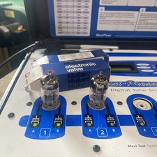 Pair Mullard 6201 E81CC O-getter Gold Pins - Mitcham Maxi-Pre Test = NOS, M0171 picture