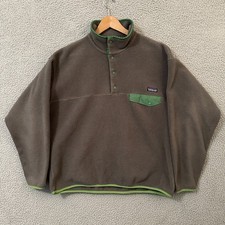 Patagonia Synchilla Snap T Fleece Pullover Men's Large Gray Green Outdoor READ picture