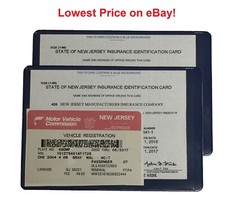 2 (two) Auto car Insurance Registration ID Card Holders Holder Blue picture