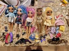 Rainbow High Dolls, Lot Of 5, Rainbow  w/ Outfits, Shoes picture