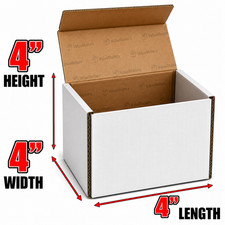 200 - 4 x 4 x 4 White Corrugated Shipping Mailer Packing Box Boxes picture