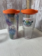 Tervis Tumbler Lot 2 Lucy Buffett LuLu’s Pineapple 24oz Orange Lids picture