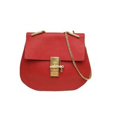 CHLOE Drew Piggy Bag Small Size Red Calfskin  Crossbody Bag picture