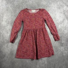 Btween Girls Size 6 Rose Pink Floral Ribbed Knit Long Sleeve Button Front Dress picture