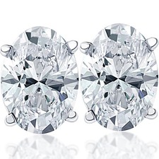 1-6Ct TW Oval Diamond Studs 14k Gold Lab Grown picture
