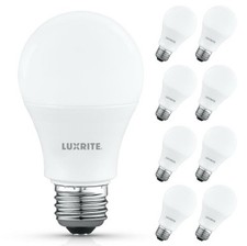8x Luxrite A19 LED Light Bulbs 60W Equivalent 4000K Cool White 800 Lumens E26 picture