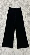 ARK Vintage Blue Velvet Wide-Leg Trousers Small picture