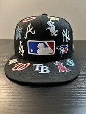 MLB Black ALL OVER New Era 59Fifty Fitted, Size 7 5/8 picture