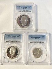 1976 S Silver Set PCGS Graded PR69 DCAM Complete Uncirculated 3 Coin Set 40% picture