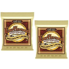 Ernie Ball Acoustic Guitar Strings Earthwood Medium Light 12-54 2003 2 Pack picture