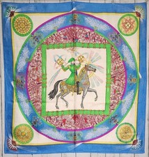 HERMES Carre 90 Feux d'Artifice 1987 150th Anniversary Silk Jacquard Scarf picture