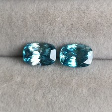 2.36 ct Natural Blue Zircon (Cambodia) Pair | Cushion | AGCL Certified picture