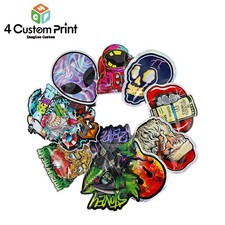 100Pcs Assorted Cartoon Shaped Holographic Mylar Bags 3.5g Resealable Zip Pouch picture