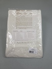 Sferra Ivory Queen Bottom Fitted Egyptian Cotton 3990 Celeste 406Tread Italy NEW picture