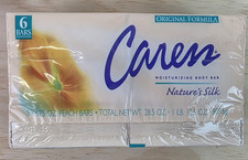 Vintage Caress Soap, Original Formula, Nature's Silk, Peach 6pack, Discont. 1999 picture