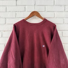 Vintage 80s Champion Reverse Weave Burgundy Crewneck Made USA Sweatshirt XL picture