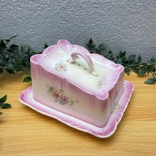 Antique Royal Bonn Cheese Butter Dish Franz Anton Mehlem Hand Painted Germany picture