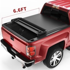 6.6FT 4-Fold Tonneau Cover For 2014-2019 Silverado Sierra 1500 2500HD 3500HD picture