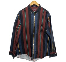 Vtg Roundtree & Yorke Men's Striped Cotton Button-Down Shirt Multicolor Size XL picture