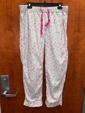 J.Crew Pajama Pants Size M White Pink Bird Print Sleepwear Lounge picture