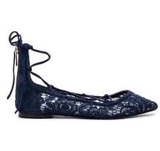 Anthropologie Raye Point Toe Pippa LACE Back Zip Suede Flat Ballet Shoe 6 picture