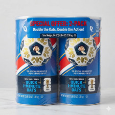 Quaker Quick 1-Minute Oats – 42 oz Canister of Quick-Cooking Oatmeal 2pack picture