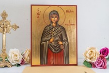 Saint Maria Magdalene Icon – Premium Byzantine Art with Gold Leaf wall hang picture