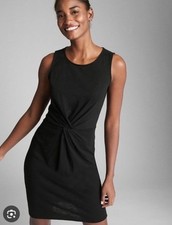 GAP Black Sleeveless Twist Front Knee-Length Dress NWT Medium picture