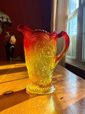 Imperial Glass Vintage Daisy Pattern Ruamber or Amberina 1 Quart Pitcher - RARE picture