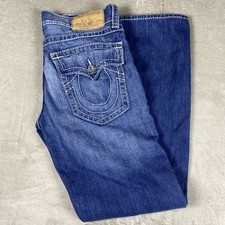 Vintage True Religion Blue Jeans 34 x 32 Men’s Big T Y2K Relaxed Flap Pocket picture