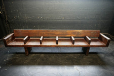 Authentic NYC Subway Wooden Bench - 6 Seat Divider - Architectural Salvage picture