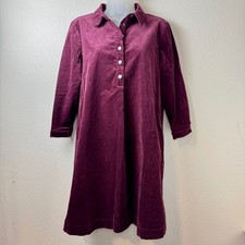Joules Stella Corduroy Shirt Dress Plum Purple US 6 NWT Casual Minimalist picture