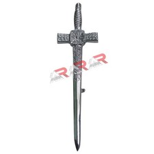 AAR Celtic Sword Board Kilt Pin Chrome Finish 4.5