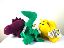 VTG - 1984 Set of 3 MANHATTAN TOY COMPANY Dinosaurs Plush 14